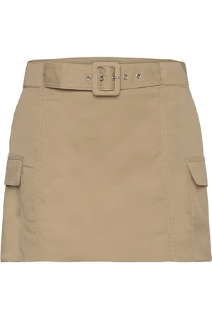 MANGO Cargo Mini-Skirt With Belt Lyhyt Hame Brown