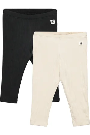 Lindex Leggings Basic Rib 2 Pack Bottoms Leggings Black