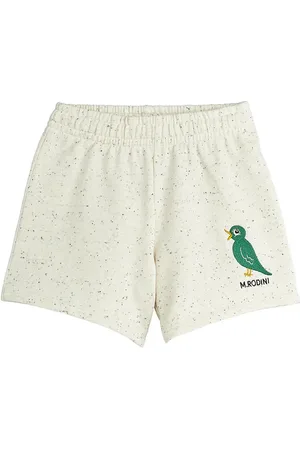 Mini Rodini Bird Emb Neps Sweatshorts Bottoms Shorts Sweat Shorts Cream