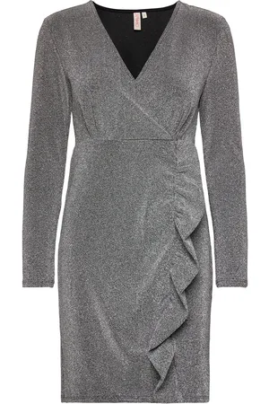 ONLY Onlaurora Ls Dress Wvn Lyhyt Mekko Silver