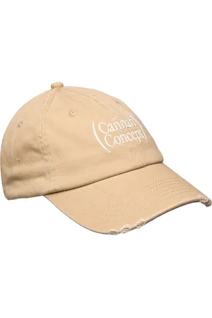 Cannari Concept Cc Logo Cap W. Distress Accessories Headwear Caps Beige