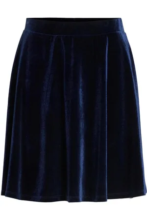 VILA Vikatja Hw Short Velvet Skirt/Ka Lyhyt Hame Navy