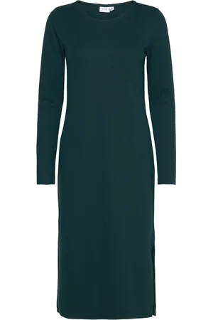 VILA Viarmer L/S Long Dress Polvipituinen Mekko Green