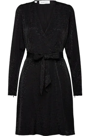 SELECTED Slfceleste Ls Short Dress B Lyhyt Mekko Black