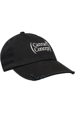 Cannari Concept Cc Logo Cap W. Distress Accessories Headwear Caps Black