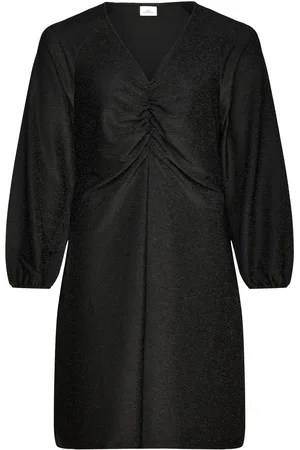 ONLY Carrich L/S Glitter V-Neck Dress Jrs Lyhyt Mekko Black