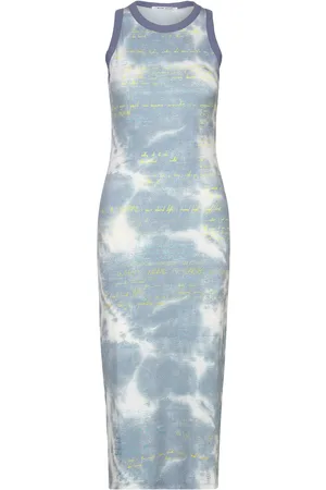 WoodWood Lola Printed Dress Polvipituinen Mekko Blue