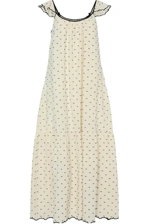Y.A.S Dobby Sl Ankle Dress Dresses Summer Dresses Cream