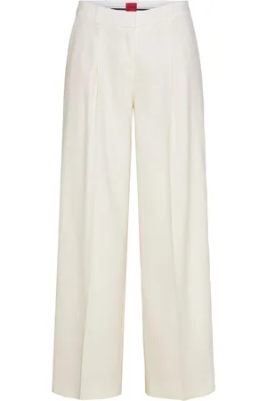 HUGO BOSS Halati Bottoms Trousers Wide Leg White