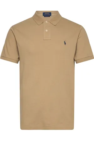 Ralph Lauren The Iconic Mesh Polo Shirt Designers Knitwear Short Sleeve Knitted Polos Beige