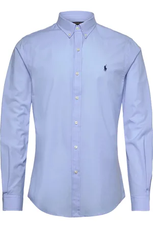 Ralph Lauren Slim Fit Stretch Poplin Shirt Tops Shirts Casual Blue