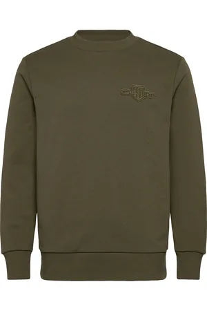 GANT Reg Tonal Shield C-Neck Sweat Tops Sweat-shirts & Hoodies Sweat-shirts Green