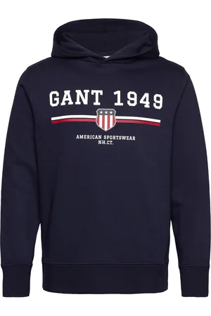 GANT Graphic Hoodie Tops Sweat-shirts & Hoodies Hoodies Navy