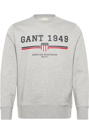 GANT Graphic C-Neck Sweat Tops Sweat-shirts & Hoodies Sweat-shirts Grey