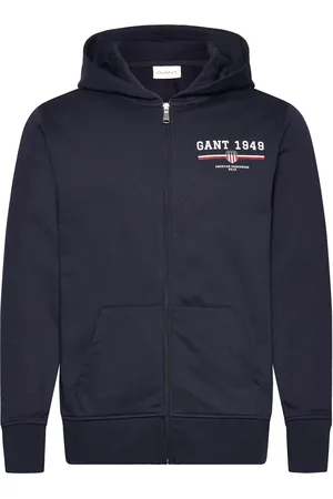 GANT Graphic Full Zip Hoodie Tops Sweat-shirts & Hoodies Hoodies Navy