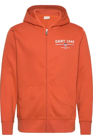GANT Graphic Full Zip Hoodie Tops Sweat-shirts & Hoodies Hoodies Orange