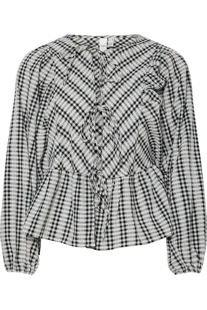 Y.A.S Celli Ls Tie Top Tops Blouses Long-sleeved Grey