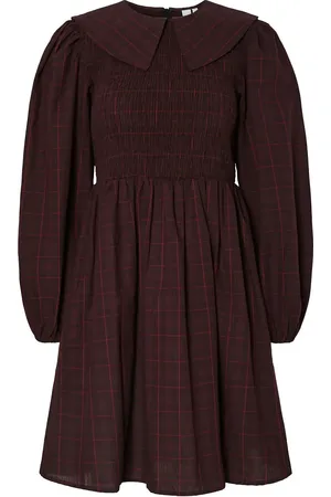 Y.A.S Chemma Ls Smock Dress - D2D Lyhyt Mekko Brown