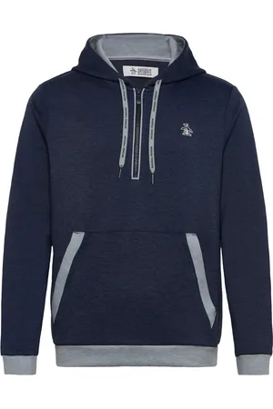Original Penguin Long Sleeve ¼-Zip Colour Block Hoodie Sport Sport Clothing Sport Sweat-shirts & Hoodies Sport Hoodies Navy