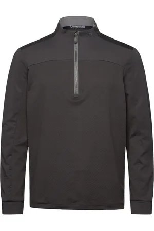 Original Penguin Lightweight 1/4-Zip Mixed Media Pullover Sport Sport Clothing Sport Tops Sport Long Sleeved Tops Grey