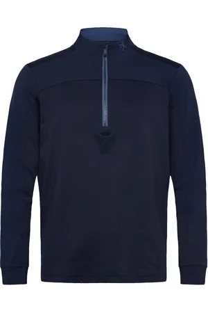 Original Penguin Lightweight 1/4-Zip Mixed Media Pullover Sport Sport Clothing Sport Tops Sport Long Sleeved Tops Navy