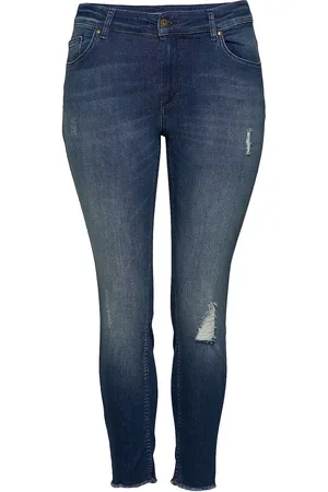 ONLY Carwilly Reg Skinny Ank Jeans Mbd Noos Bottoms Jeans Skinny Blue