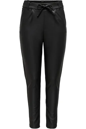 ONLY Onlpoptrash Life Easy Coated Pnt Noos Bottoms Trousers Leather Leggings-Housut Black