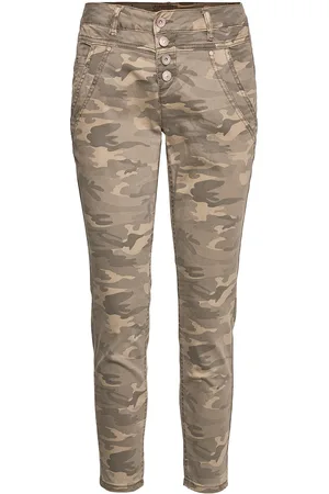 Cream Crpenora Twill 7/8 Pant Bottoms Jeans Slim Green