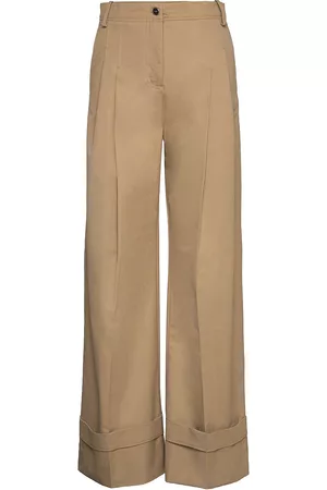Victoria Beckham Naiset Chinot - Flared Chino Trouser Trousers Suitpants Beige