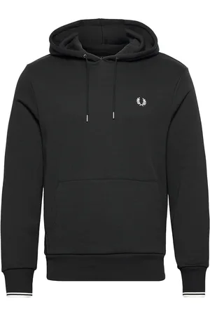 Fred Perry Tipped Hooded Sweatsh Tops Sweat-shirts & Hoodies Hoodies Black