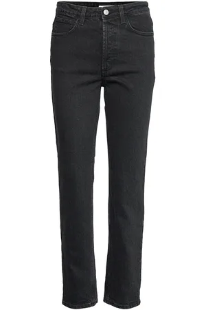 Dagmar Cropped Denim Bottoms Jeans Straight-regular Black