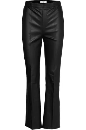 Dante 6 Tyson Crop Flare Leather Pants Bottoms Trousers Leather Leggings-Housut Black