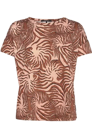 Scotch&Soda Naiset T-paidat - Basic Mercerised Tee T-shirts & Tops Short-sleeved Ruskea