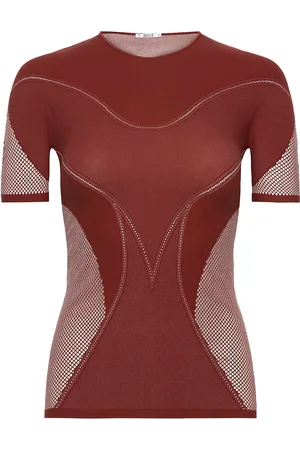 Wolford Zen Shirt Tops T-shirts & Tops Short-sleeved Burgundy