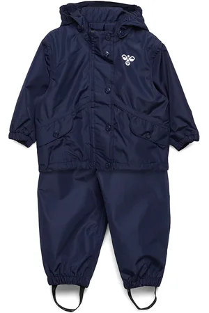 Hummel Hmlreva Rainsuit Mini Sport Rainwear Rainwear Sets Blue
