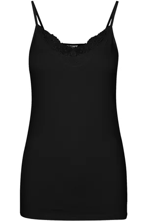 VERO MODA Vminge Lace Singlet Jrs Noos Tops T-shirts & Tops Sleeveless Black