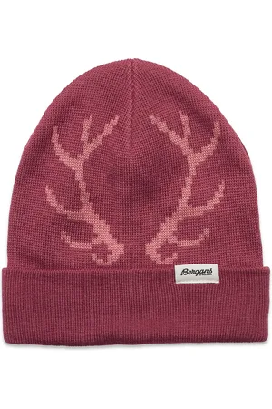 Bergans Antlers Kids Beanie Dark Creamy Rouge/Light Creamy Rouge Sport Headwear Hats Beanie Pink