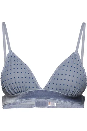 Beck Söndergaard Tassie Soft Dot Bra Lingerie Bras & Tops Soft Bras Bralette Blue