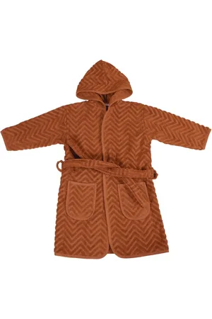 Filibabba Bathrobe - Zigzag Rust 1-2 Years Aamutakki Kylpytakki Brown