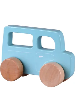 Barbo Toys Small Wooden Car - Light Blue Toys Baby Toys Pull Along Toys Green