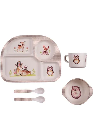 Barbo Toys Wood Friends Home Meal Time Dinner Sets Pink