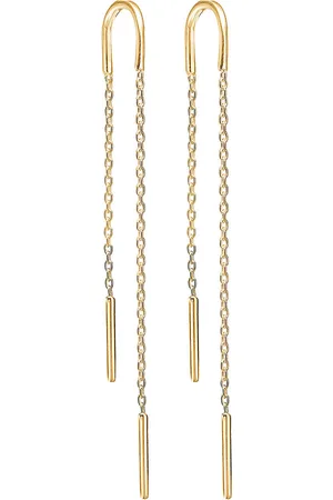 Enamel Earring Hoop Chain Korvakoru Korut Gold