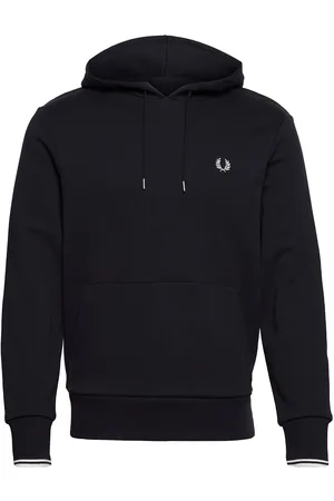 Fred Perry Tipped Hooded Sweatsh Tops Sweat-shirts & Hoodies Hoodies Blue