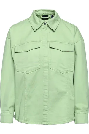 VERO MODA Vmpaloma Ls Over D Shirt Ga Tops Overshirts Green