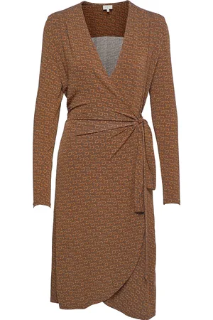 Dante 6 Momon Monogram Print Dress Polvipituinen Mekko Brown