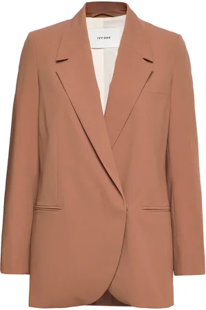 Ivy & Oak Blazer With Hidden Press Buttons Brown