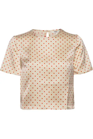 Object Objsateen Dot Crop Ss Top A Ss Fair 22 Beige