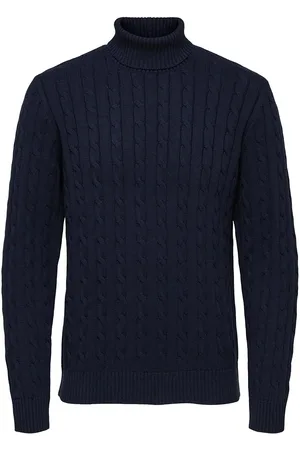 SELECTED Slhryan Structure Roll Neck W Navy