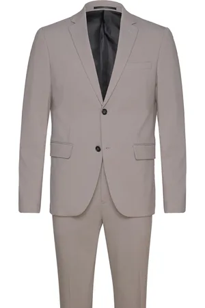 Lindbergh Plain Mens Suit - Normal Length Beige