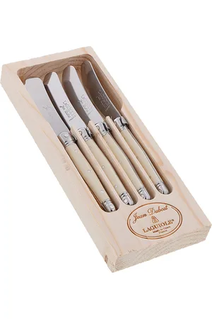 Jean Dubost Butter Knife Set 4 Pcs Laguiole Beige